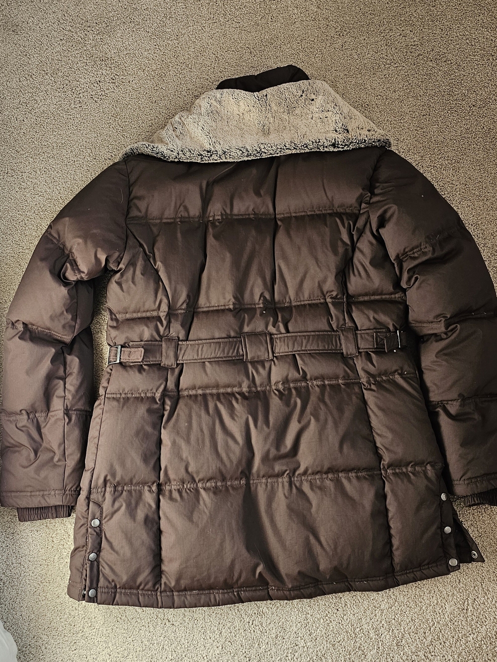 Columbia Brown Puffer Coat with Faux Fur Trim - Picture 2 of 5